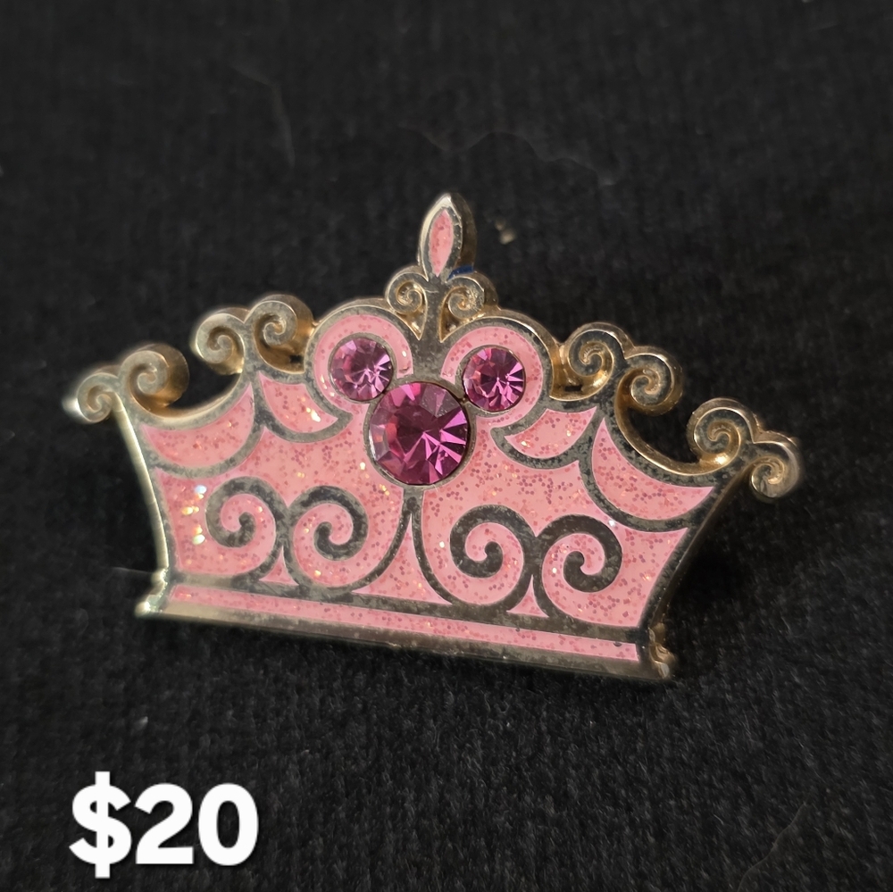 Disney Princess Pink Crown Brooch